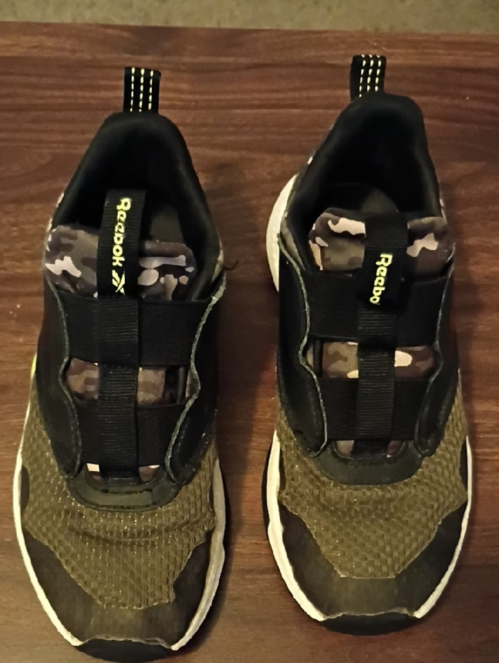 Reebok Kids Sneakers Olive Green Black Camo